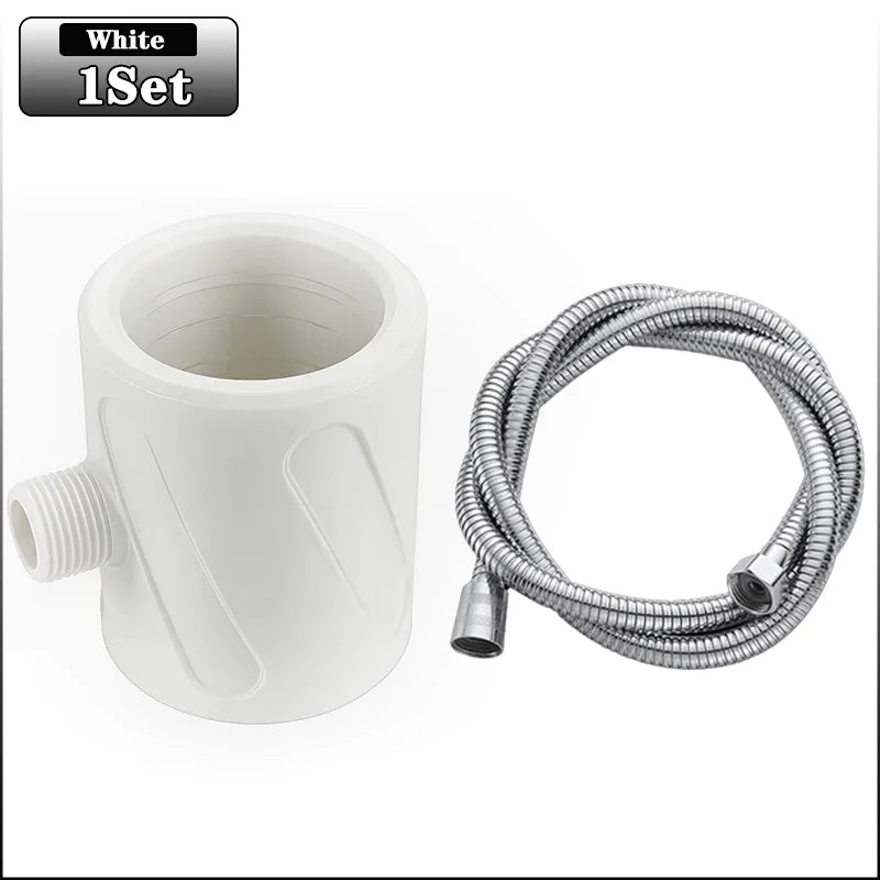 1PC 3D Printed Handheld Shower Head for Men High Pressure Spiral Nozzle Circular Massage Flushing Shower Head Accessories Oasis Select White-1Set