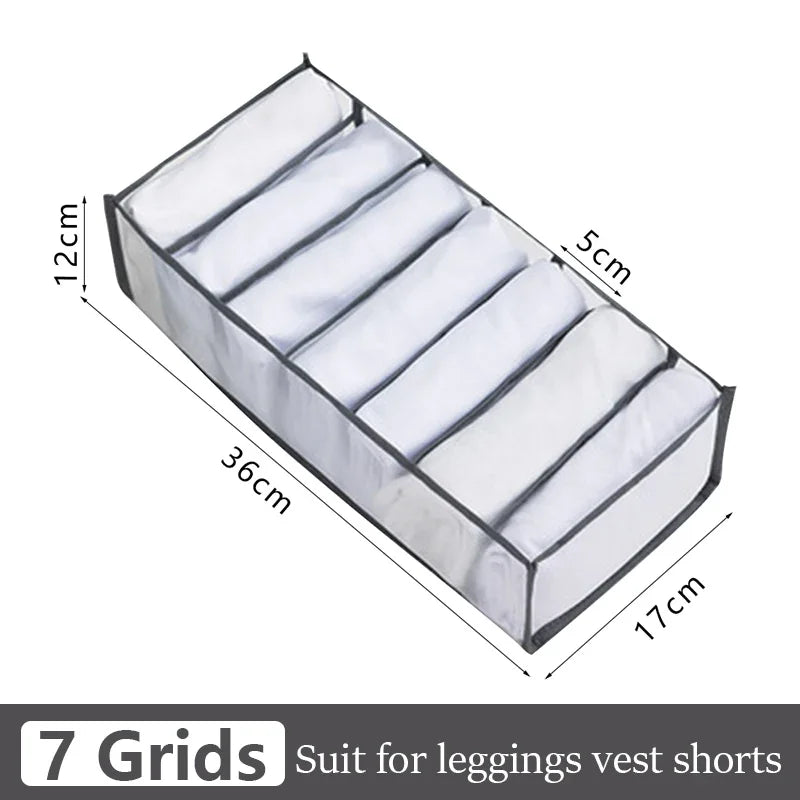 Sports Bra Underwear Organizer Storage Box Panties Socks Storage Boxes Wardrobe Clothes Organizer Cabinet Drawers Separator Box Oasis Select 7grids-grey4