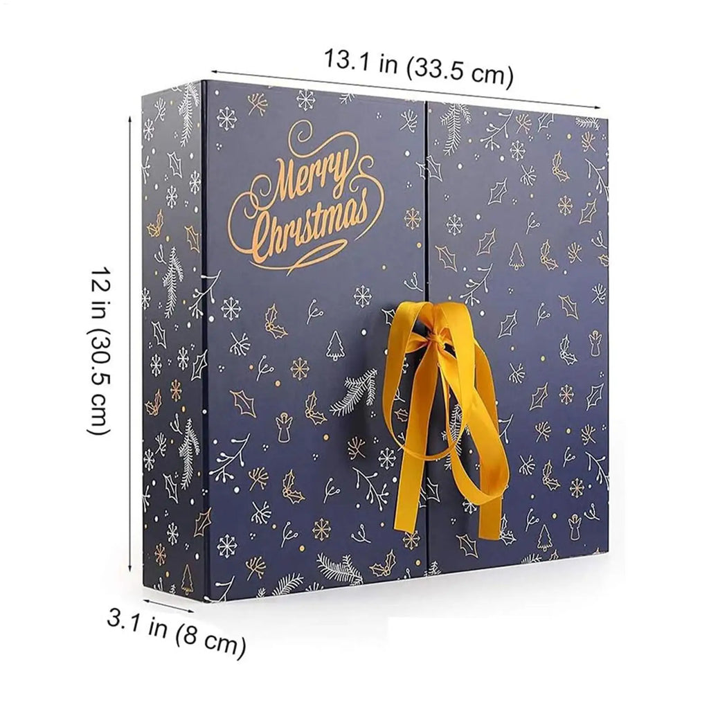 Empty Countdown Calendar Refillable Advent 24 Days Christmas Boxes Foldable Home Decor for Candy Classroom Table Fireplace Oasis Select