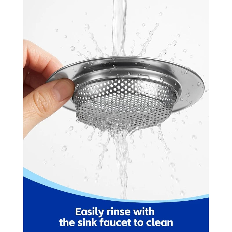 1/3/5 PCS Stainless Steel Sink Strainer Universal Fit Drain Basket Rust-Proof Food Catcher for Fast Drainage Easy Clean Oasis Select