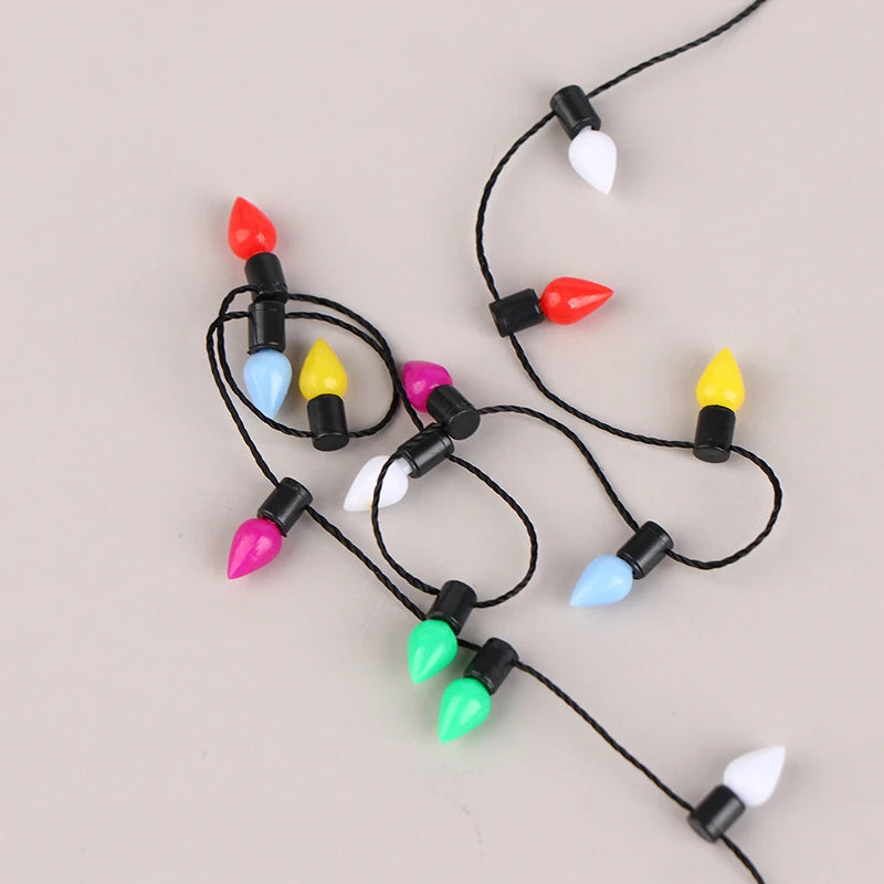 One Or 2pcs 1m Dollhouse String Lights Mini Furniture Accessories Fake Lights String Christmas Party Decoration Oasis Select