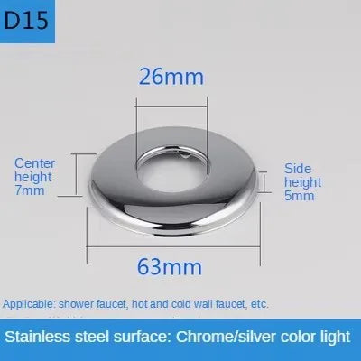 2PCS 1/2"3/4"Faucet Decorative Cover Stainless Steel Water Pipe Connector Heighten Valve Panel Shower Kitchen Faucet Accessories Oasis Select D15-2pcs