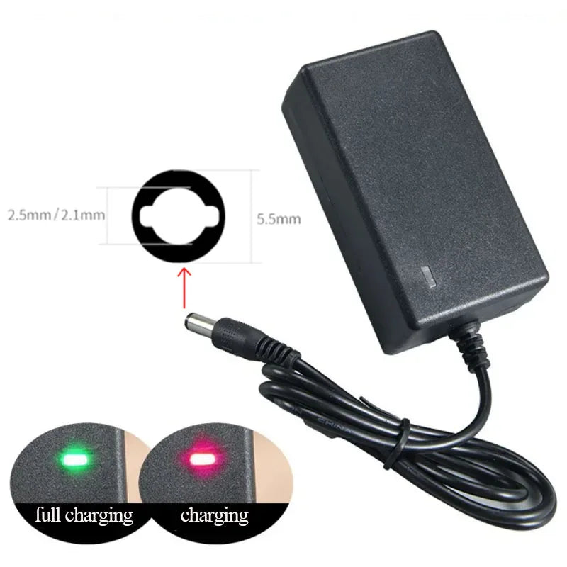 12.6V 2A 21V 1A 18650 Lithium Battery Charger For 12V 18V Screwdriver Wrench Li-ion Battery Pack DC 5.5mm * 2.1mm 2.5mm Input Oasis Select