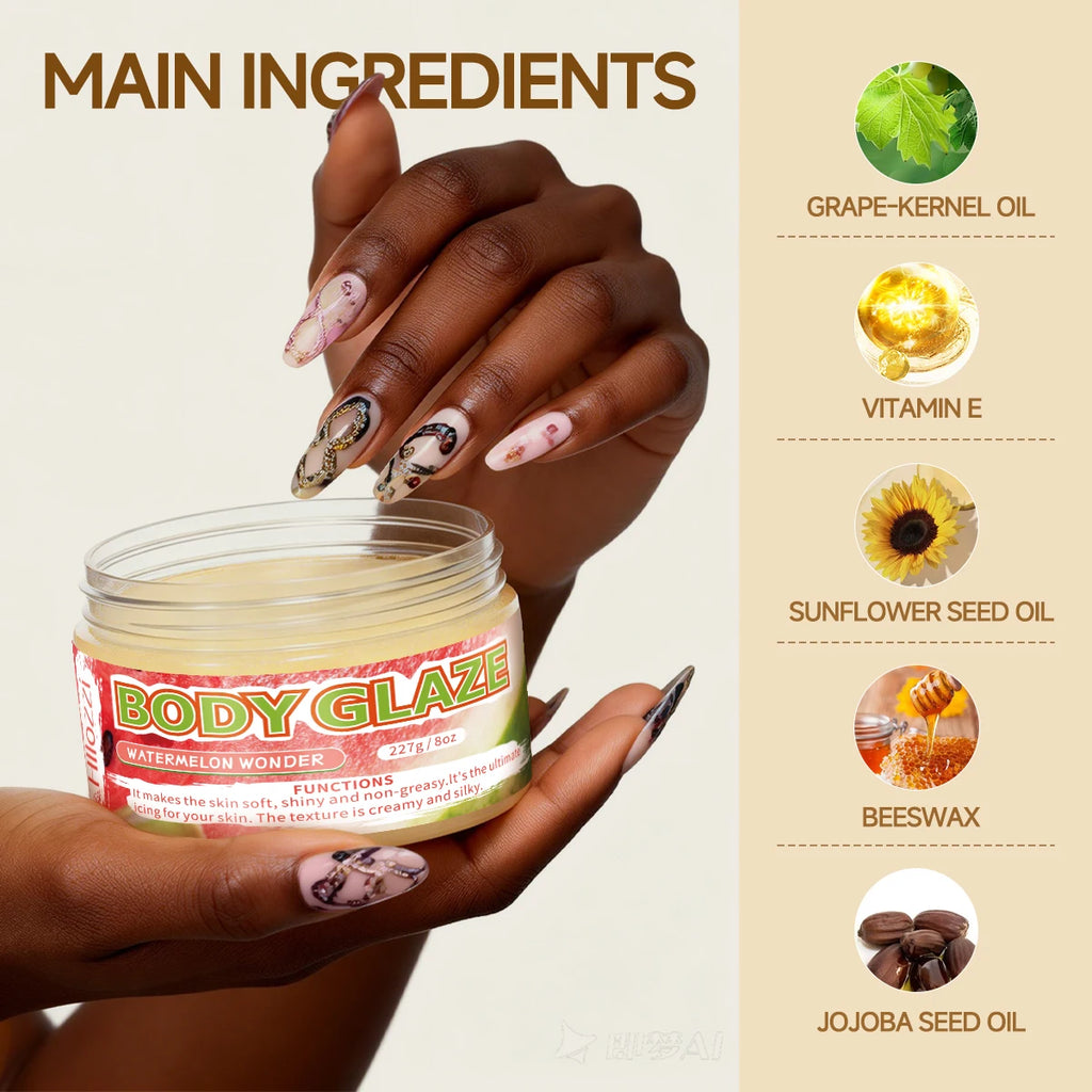 8oz 2oz Body Glaze Watermelon Moisturizes, Protects, and Repairs the Skin brighten and smooth the look of uneven complexion Oasis Select