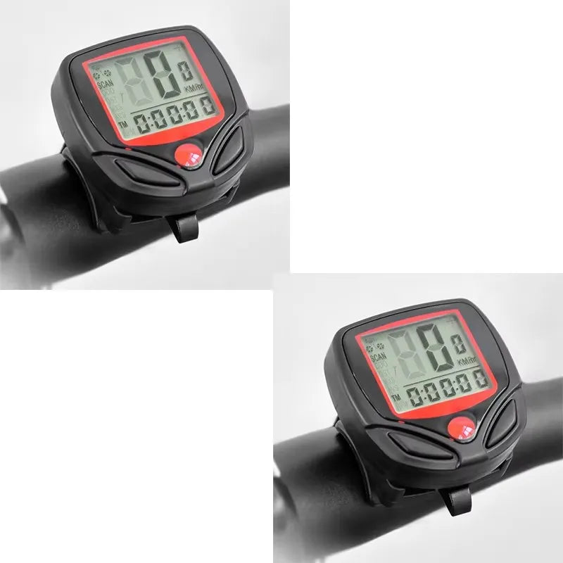 1-5pcs Bicycle Speedometer, Multifunctional Waterproof Stopwatch, MTB Odometer, Speedometer, Bicycle Accessories Oasis Select Red-2Pcs