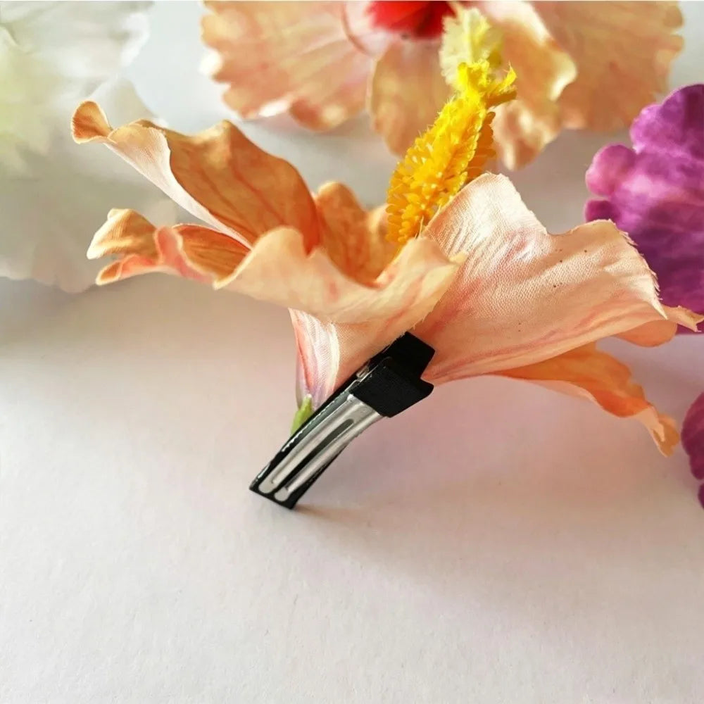 Artificial Flower Hibiscus Flower Hair Clip Do Not Hurt Hair Bohemia Style Bangs Hairpin Hearwear Summer Oasis Select