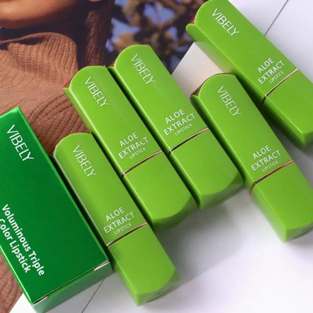 Long Lasting Lipstick VIBELY winter Moisturizing Changing 3 colors Lip Balm Natural Aloe Vera for Women Color-Shifting Makeup Oasis Select