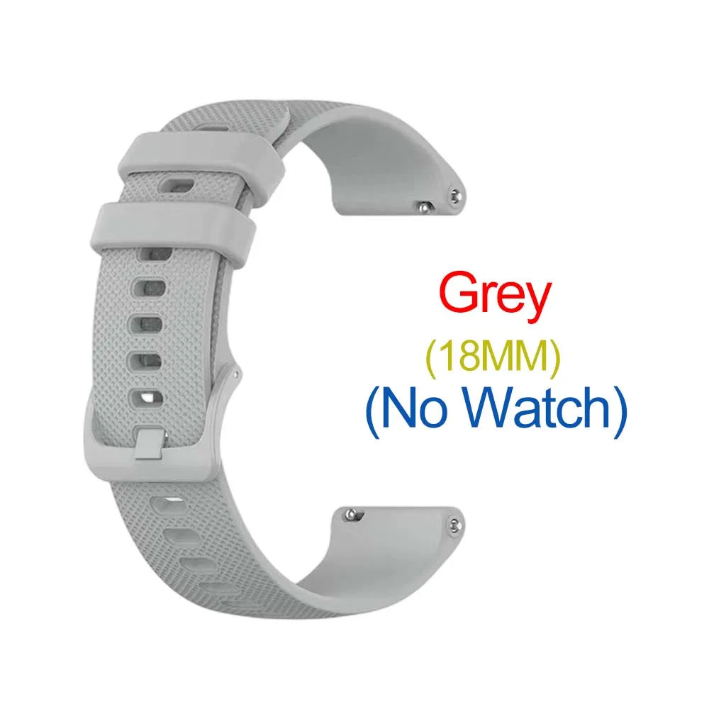 Silicone Watch Band 18/20/22mm – Garmin, Amazfit, Samsung & More Silicone Watch Band Oasis Select GRAY 18mm