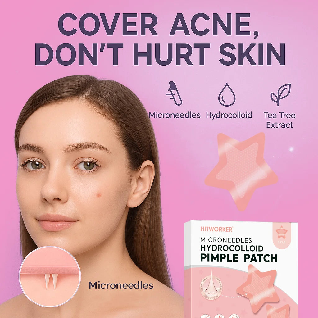 18/9pcs water-based gel pink star shaped microneedle acne patch, - waterproof, alcohol free, used to absorb acne secretions Oasis Select