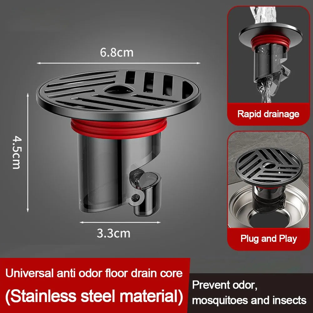 Stainless Steel Shower Floor Drain Backflow Preventer Self-Closing Sink Strainer Anti-odor Insectproof Drain Filter Plug Oasis Select 1