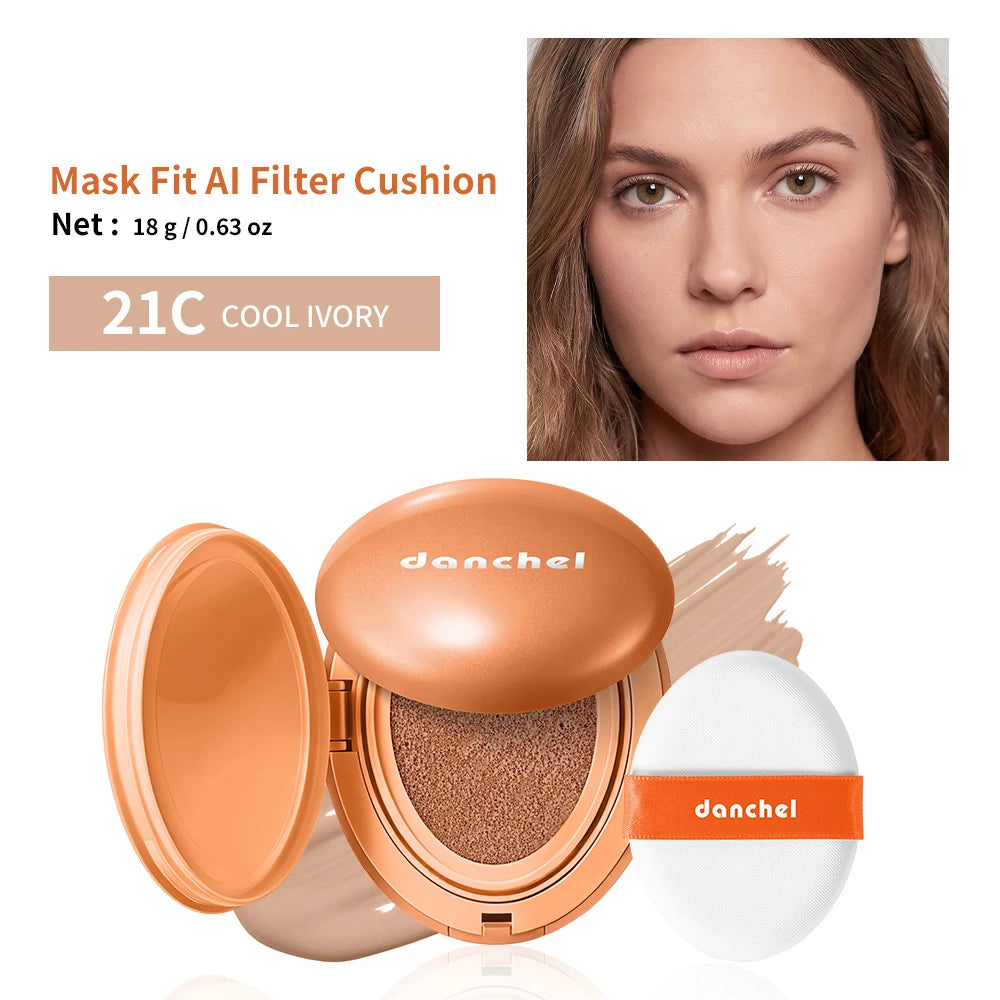 Lakerain Suncreen Cushion Foundation Waterproof Long-lasting Full Coverage Concealer Semi-matte Finish Natural Makeup Cosmetic Oasis Select 21C