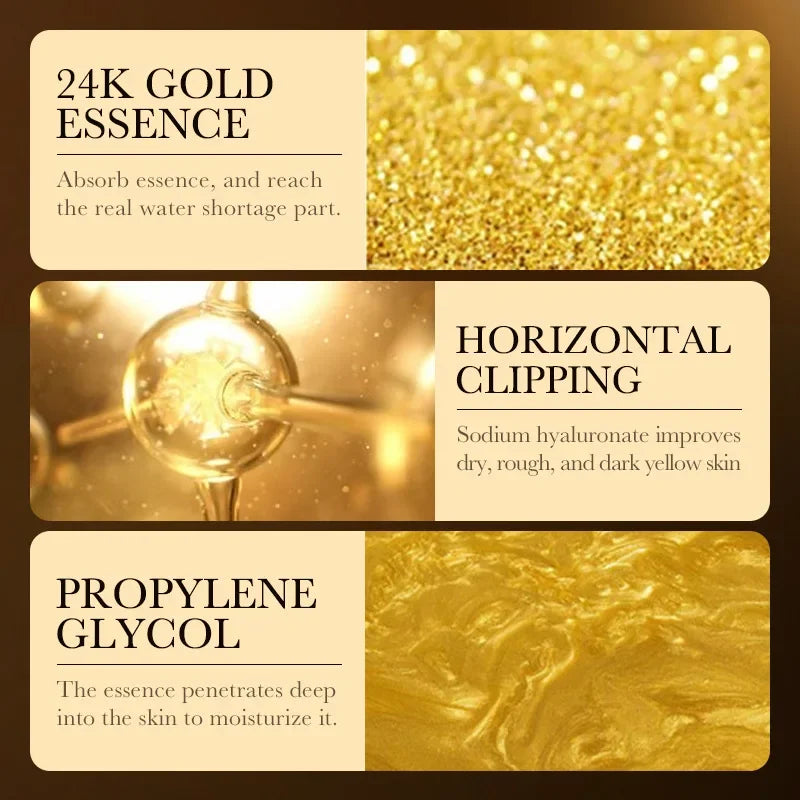 24K Gold Hyaluronic Acid Nicotinamide Face Serum Moisturize Softening The Skin, Preventing Dryness and Cracking Facial Essence Oasis Select