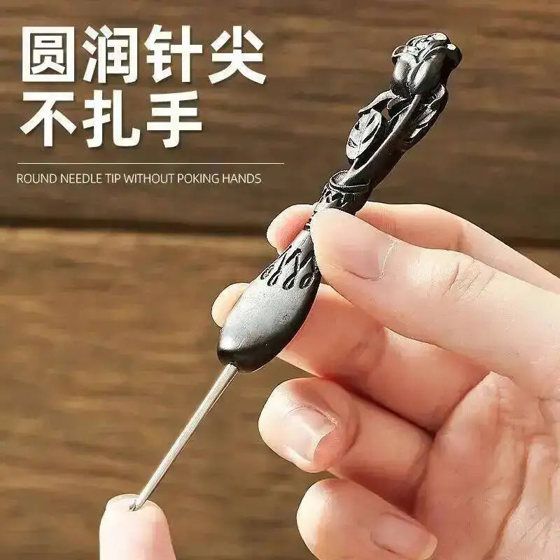 Rose Crochet Hook Throwing Needle Ebony Crochet Hook Black Sandalwood Needle Handmade DIY Doll Yarn Weaving Needles Oasis Select