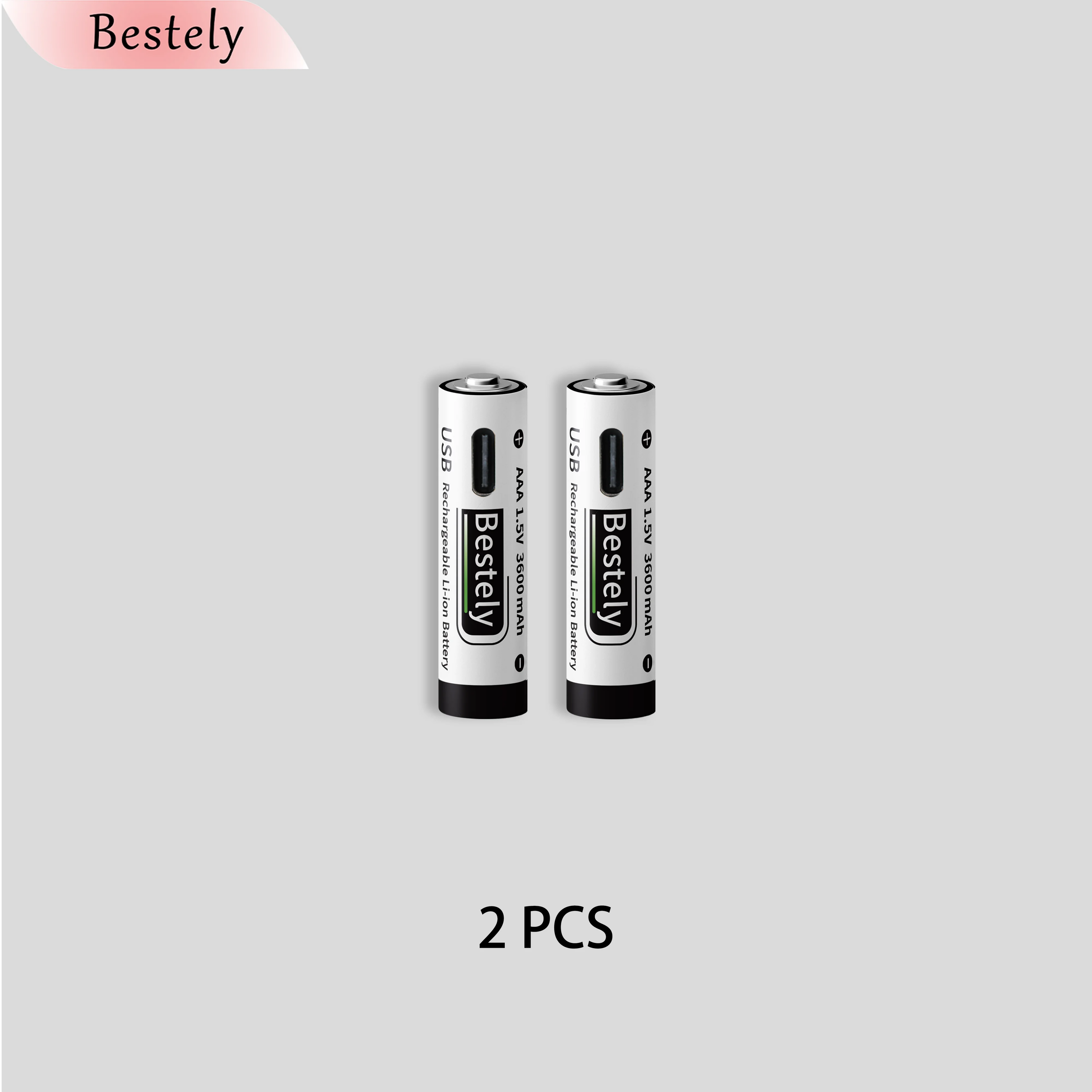 New USB-C 1.5v AAA 3600mAh Rechargeable Lithium ion Battery,Rechargeable AAA Li-ion Type-C Battery,2000 times cycle with Cable Oasis Select 2 pcs Batteries