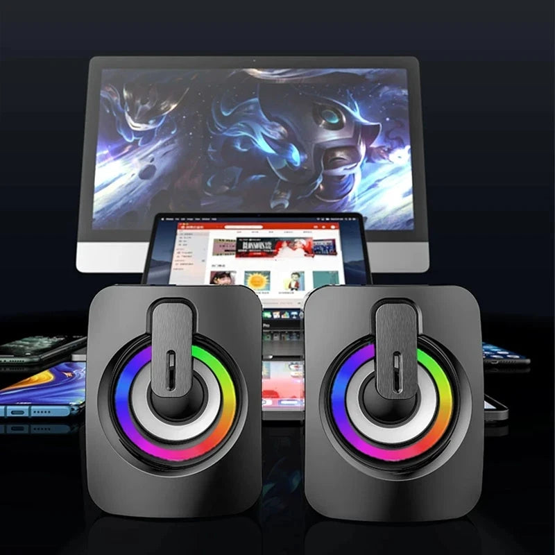 AyeBeau Mini Wired 2.0 Stereo PC Speakers – USB Desktop Audio