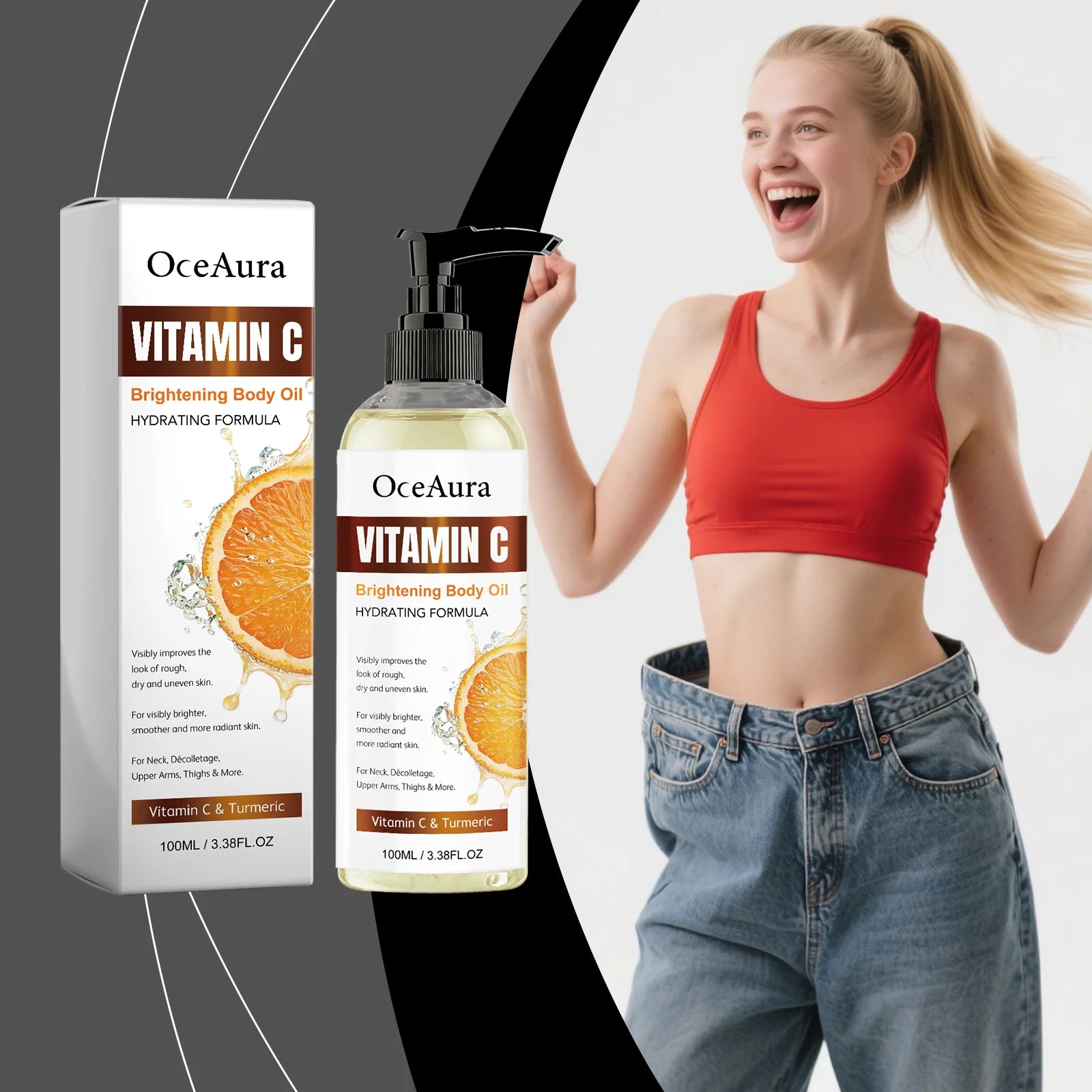 OceAura Vitamin C Body Oil – Brighten & Fade Dark Spots 100ml Brightening Body Oil Oasis Select