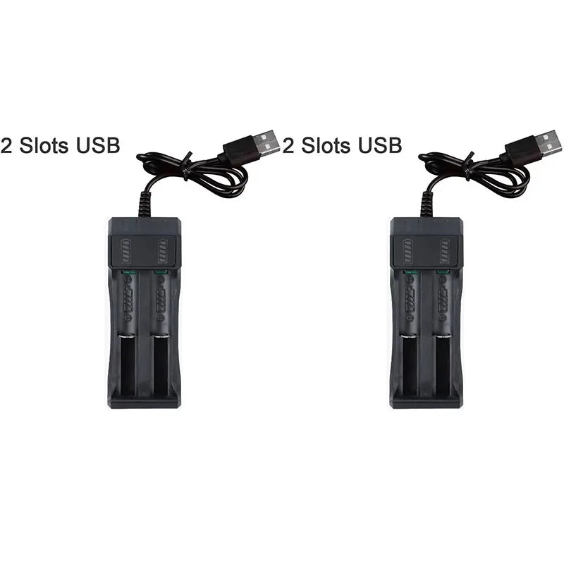 1-5Pcs 18650 Battery Charger Black 1 2 4 Slots AC 110V 220V Dual For 18650 Charging 3.7V Rechargeable Lithium Battery Charger Oasis Select 2 Slots USB-2pcs