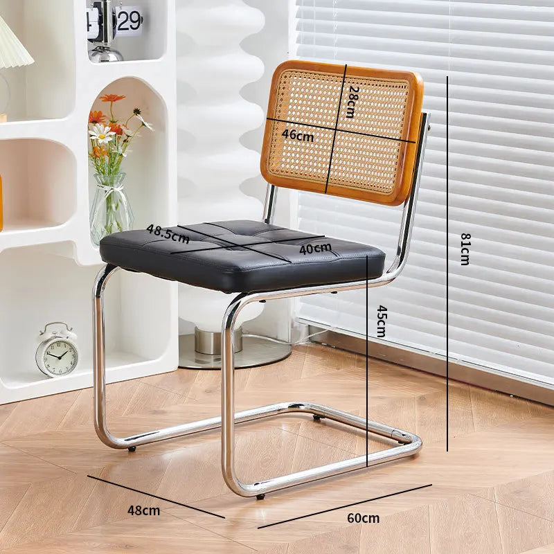 Multi-functional Nordic woven rattan chair, household dining table, chair, dining chair, study, living room, back chair Durable Oasis Select Cherry Wood-C