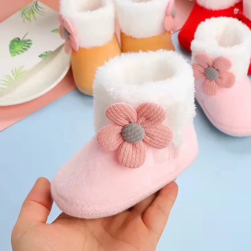 New Fashion Comfortable Shoes Newborn Baby Girls Boys Soft Booties Solid Pompom Snow Boots Infant Toddler Newborn Warming Shoes Oasis Select