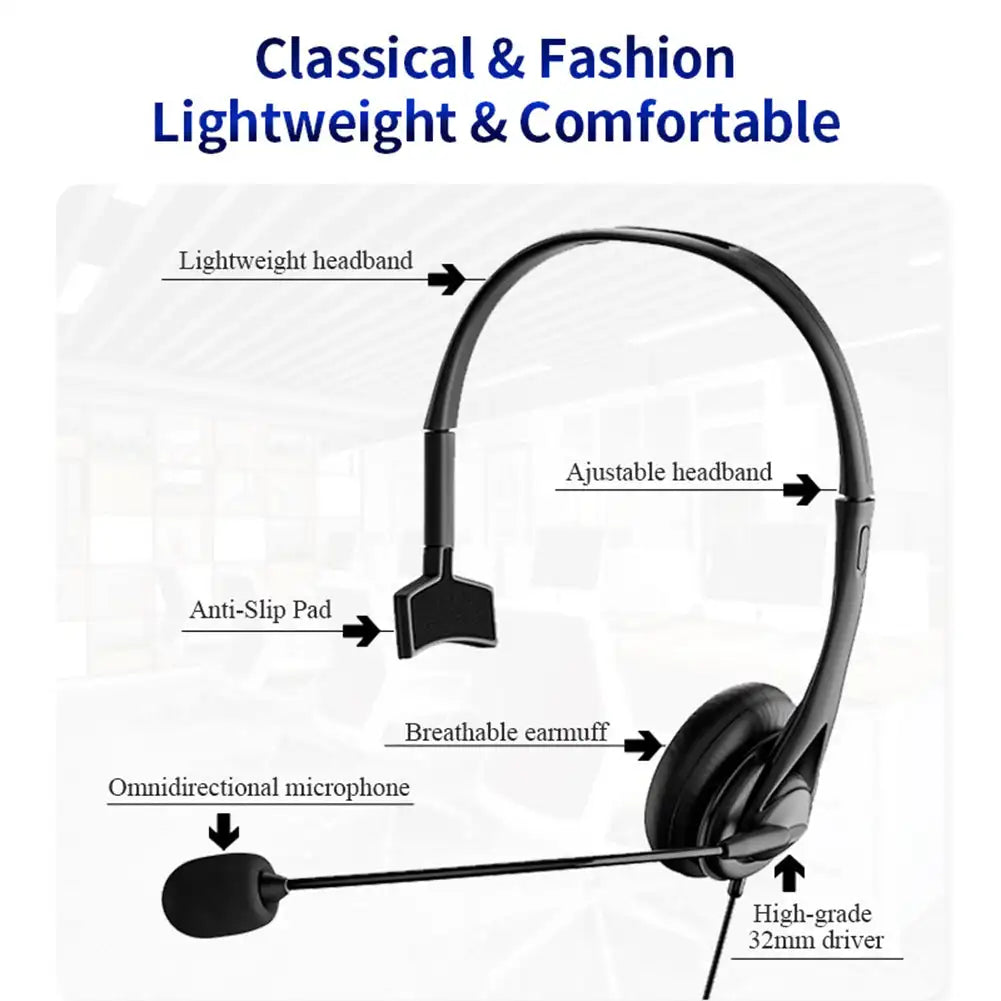 Fanmuran Wired Call Center Headset 3.5mm USB with Mic