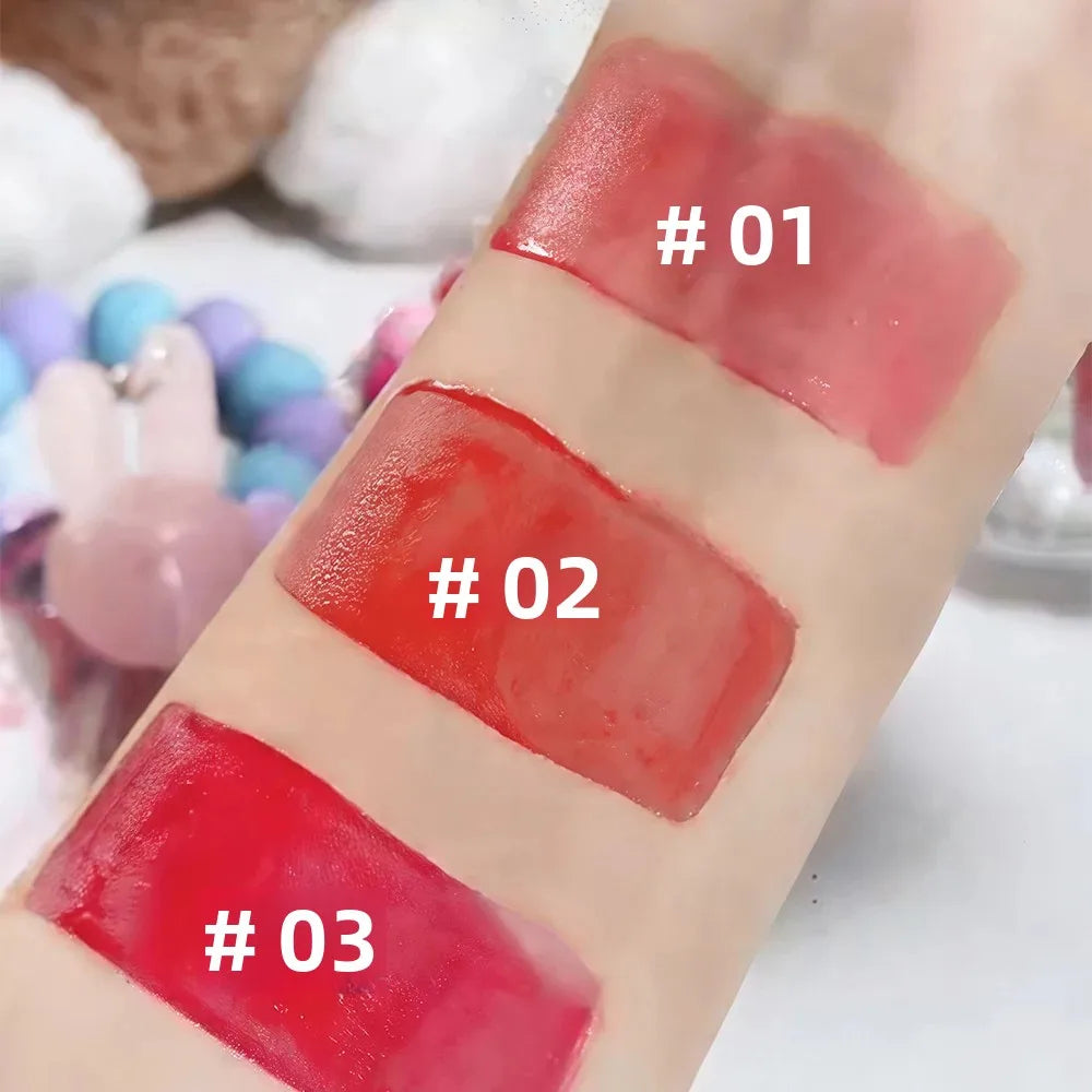 Moisturizing Lip Gloss Cute Rabbit Hand Bracelet Keychain Waterproof Long Lasting Mirror Glaze Non Stick Oasis Select