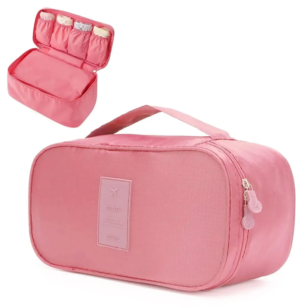 Portable Travel Storage Bag Multi-function Bra Underwear Organizer Bags Toiletry Cosmetic Case for Outdoor Travel Oasis Select Pink