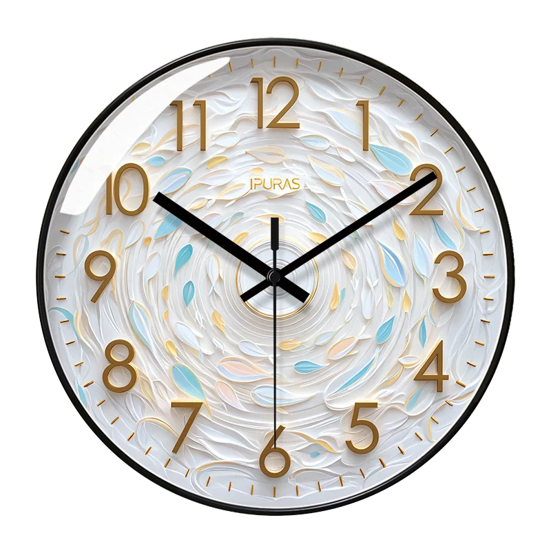 Creative Clock Nordic Living Room Wall Clock Ultra Quiet Wall Hanging Fashionable Dining Room Quartz Home High-end Feeling Oasis Select B quartz clock 14 inches