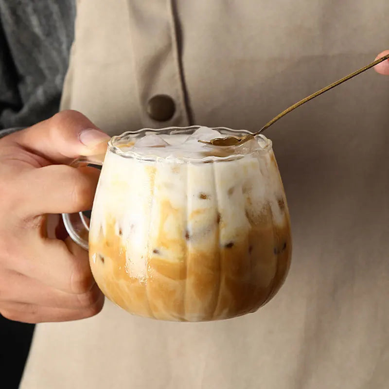400ml Pumpkin Shaped Glass Cups High Borosilicate Glass Coffee Tea Drinks Dessert Breakfast Glasses For Juice Milk Tea Drinkware Oasis Select