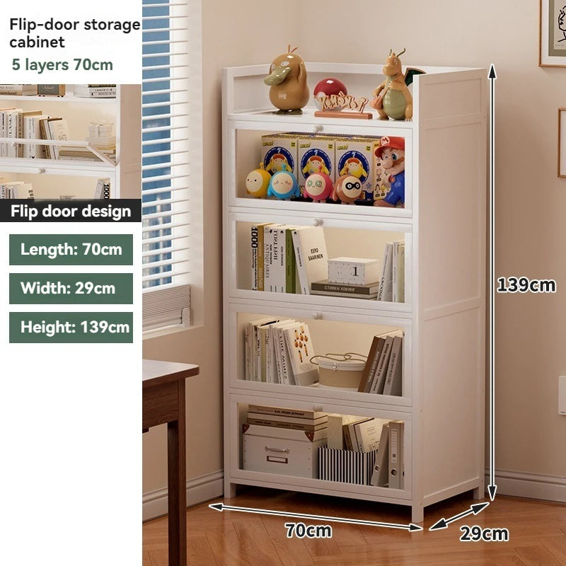 Bookcases, shelves, floor standing household storage cabinets, children's bookshelves, dust-proof acrylic cabinets, doors, stora Oasis Select white-5-70cm