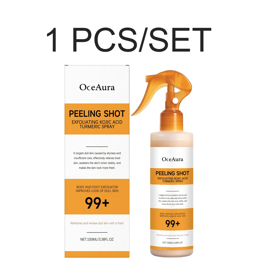 Kojic Acid Turmeric Spray Exfoliating Body Spray Brightening Smoothing Dull Skin Hydrating Body Keratin Care All Skin Types Oasis Select 1 PCS