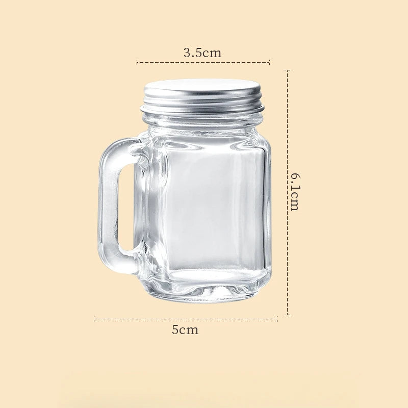 10Pcs-Mini Glass Jar Set Glass Bottles with Aluminum Lids 35ml Empty Sample Jars, Seal Containers, Essential Oils Storage Vials Oasis Select