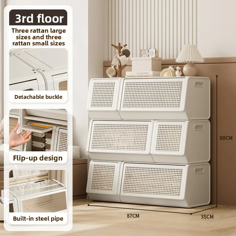 Oblique storage cabinet Children's toy storage rack Living room rack Bedroom finishing locker Multi-layer combination cabinet Oasis Select Pack of 6-C