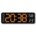 9 Inch Large Digital Wall Clock with Temperature Humidity Display,Auto Dimmer,USB Powered,12/24H LED Alarm Clock for Home Office Oasis Select WO 9 inch