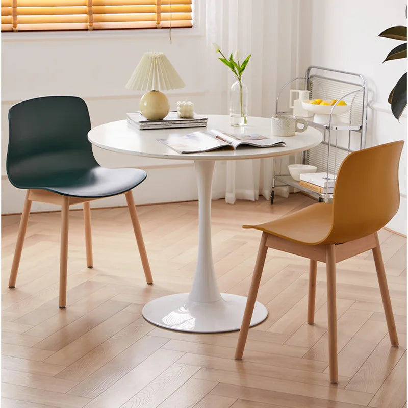 Nordic dining chair household simple small apartment ins creative backrest chair cafe milk tea shop casual solid wood chair Oasis Select