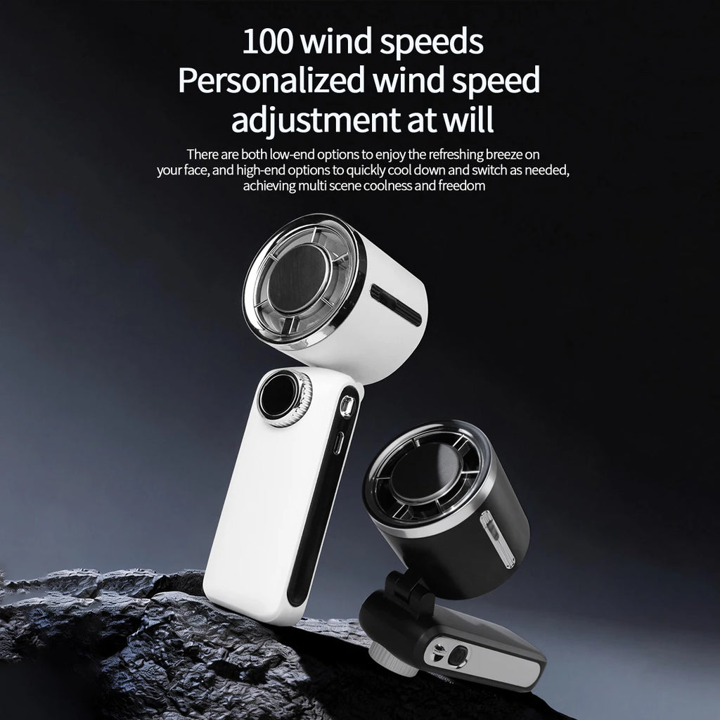 Portable Semiconductor Ice Cooling Handheld Fan 100 Speed Adjustable Fan Foldable Personal Fan High Speed Turbo Fan Oasis Select
