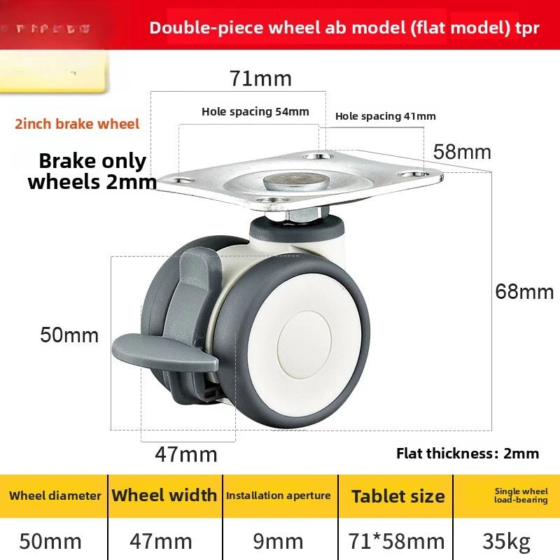 4pcs 1.5 Inch Flat Casters Right-Angle Wire Teeth Planter With Furniture Plastic Casters Office Activities Cabinet Wheels Oasis Select 4pcs 2inch 7