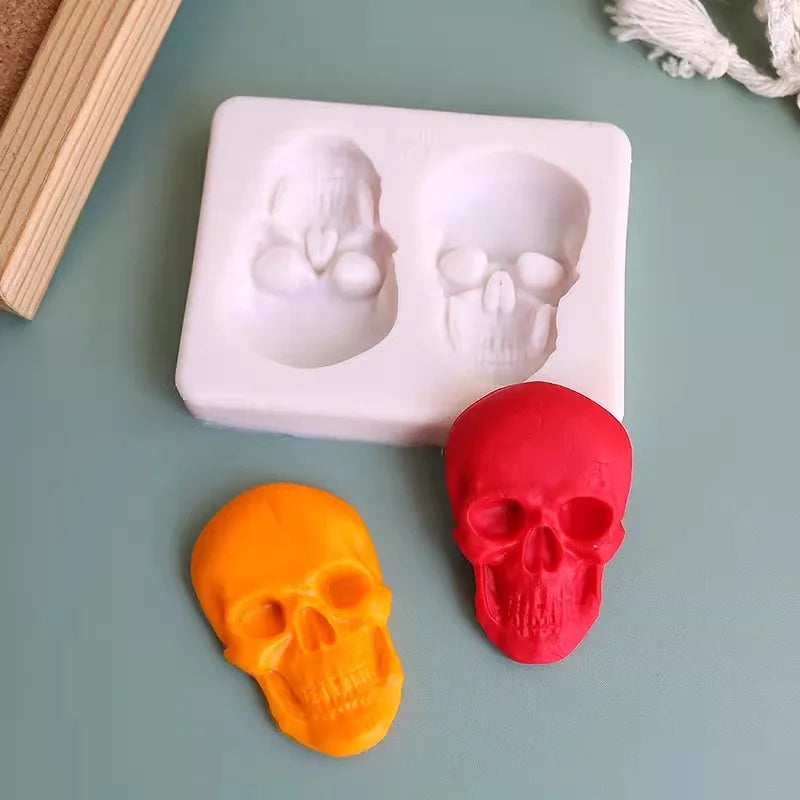 Embossed 3D Skull Fondant Mould Silicone Halloween Cookie Mould Kitchen Cake Decor Baking Tools Oasis Select
