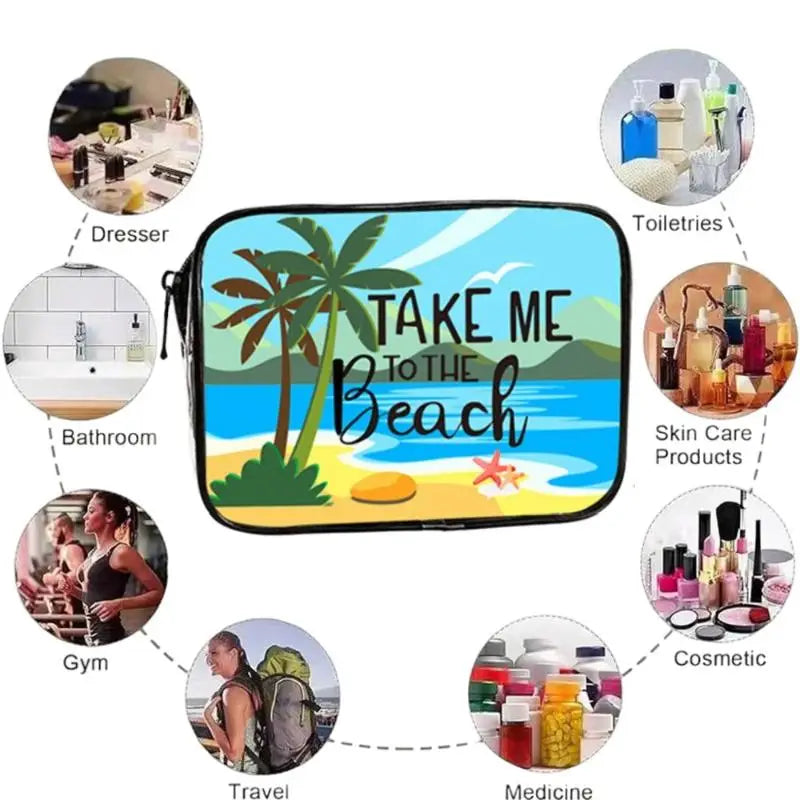 1Pcs Summer PVC Travel Toiletry Bag Transparent Makeup Bag Survival Kit Beach Cruise Swimming Nurse Teacher Dance Cheer Gift Oasis Select