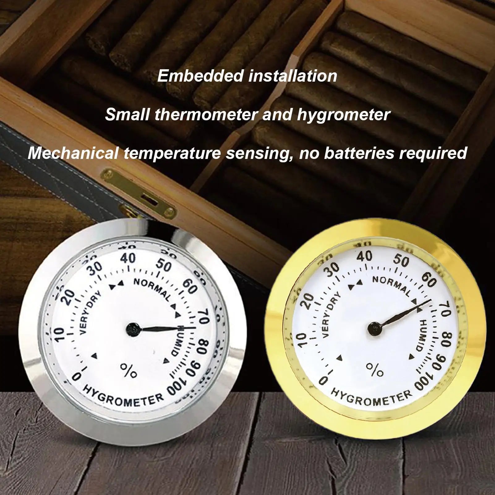 Humidor Hygrometer Humidity Sensor Tester with High Precision Hygrometer Monitor for Humidor Cabinet Cans Care and Maintenance Oasis Select
