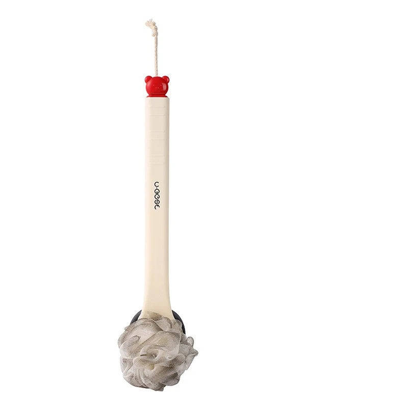 Creative Double Sided Bath Brush Back Rubbing Massage Body Exfoliating Brush Long Handle Rubbing Back Artifact Cleaning Tools Oasis Select Plastic white