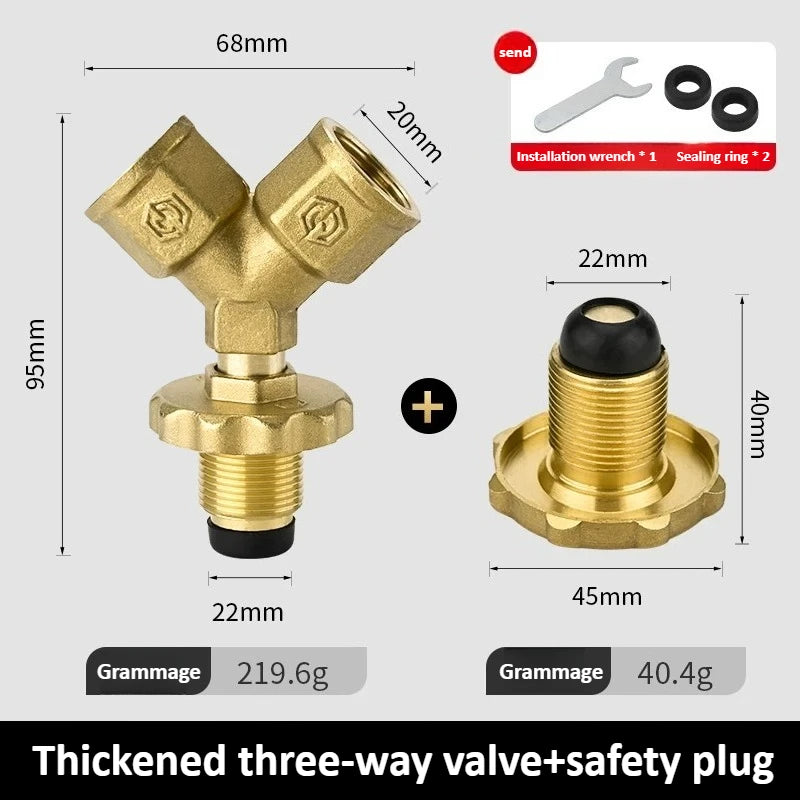 Brass Y Valve Connectors Garden Hose Hose Splitter with Solid Handle Brass Water Garden Hose Adapter 2 Way Oasis Select Upgraded versi plug
