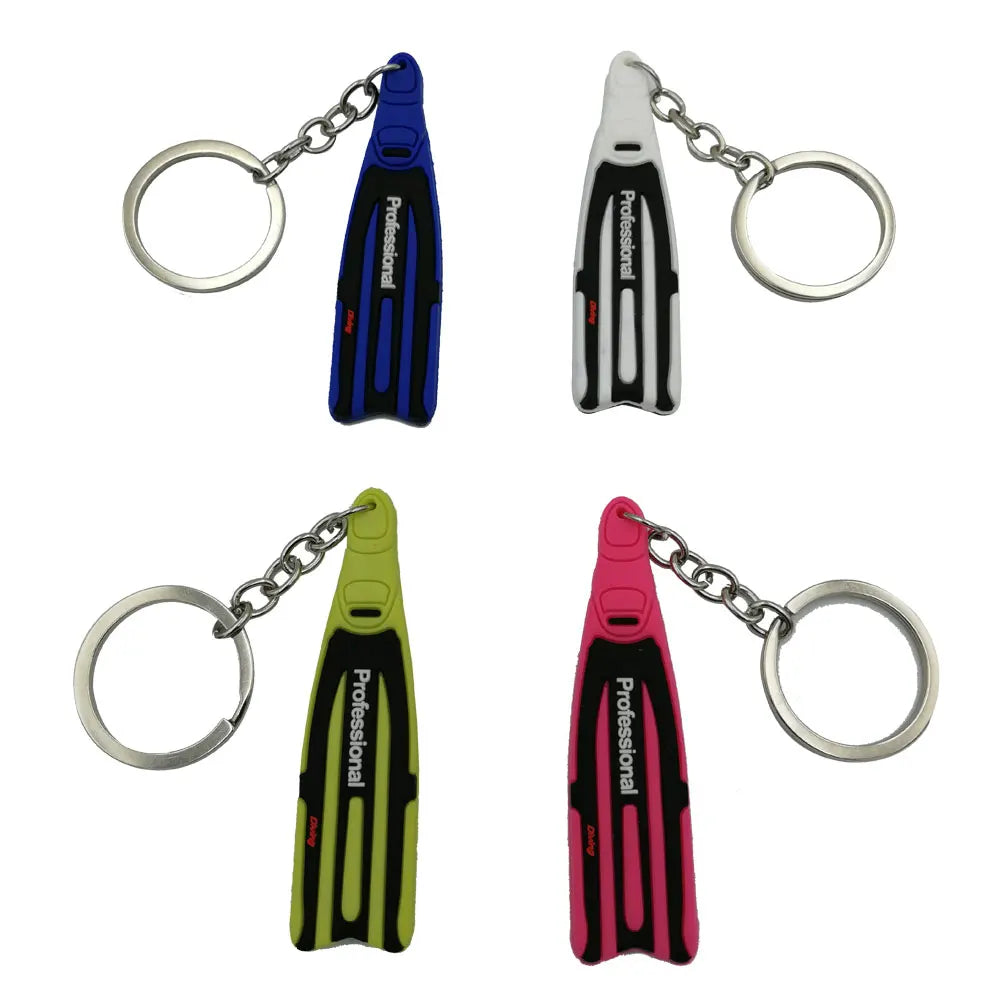 4Colors Mini Scuba Diving Fin Key Chain KeyChain Diver Swimming Gift Key Ring Oasis Select