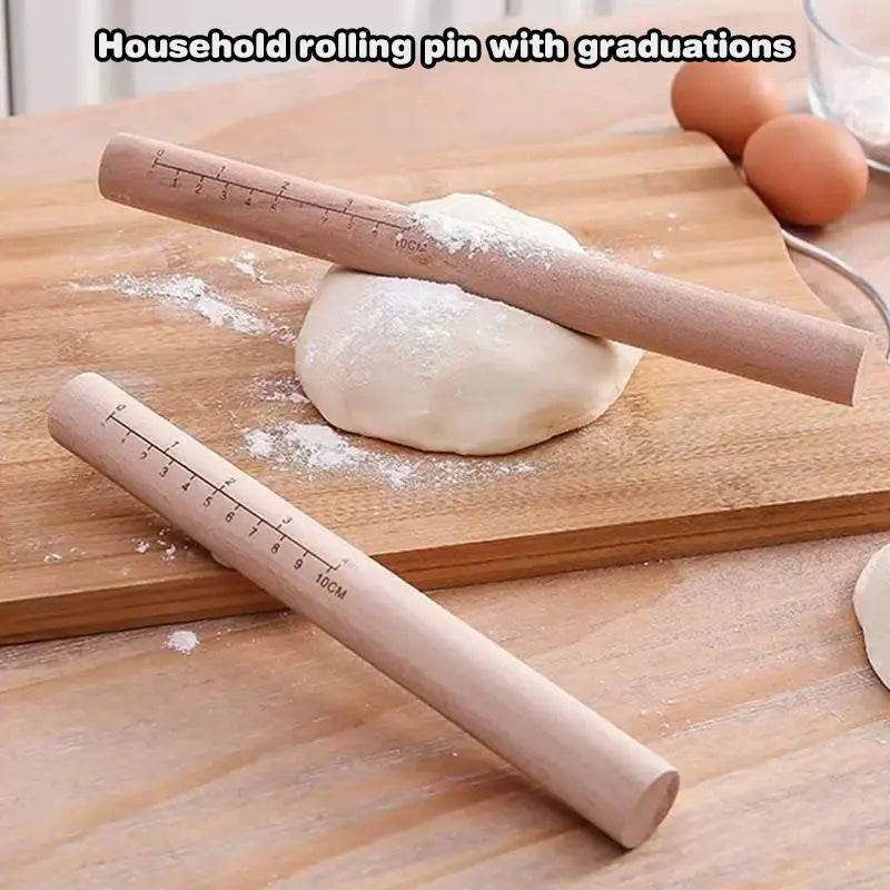 Rolling Pin With Graduations, Pizza Rolling Pin, Wooden Rolling Pin For Home Use, Baking Tool, Kitchen Utensils Oasis Select