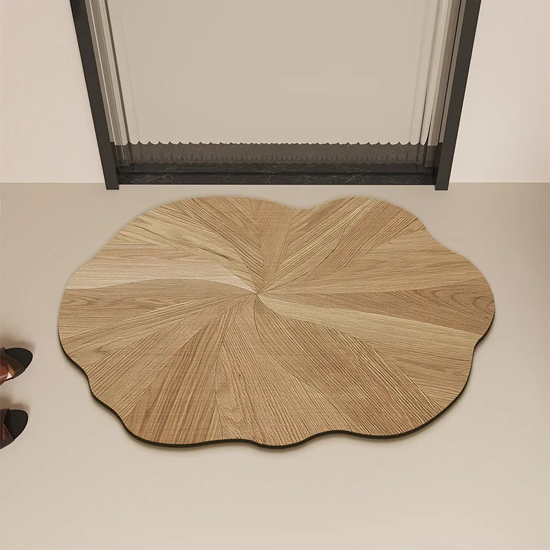 Bathroom Mats with Retro Water Absorbing and Anti Slip Properties Dirt Resistant and Easy To Maintain Made of Diatomaceous Earth Oasis Select 50x80cm Log-2