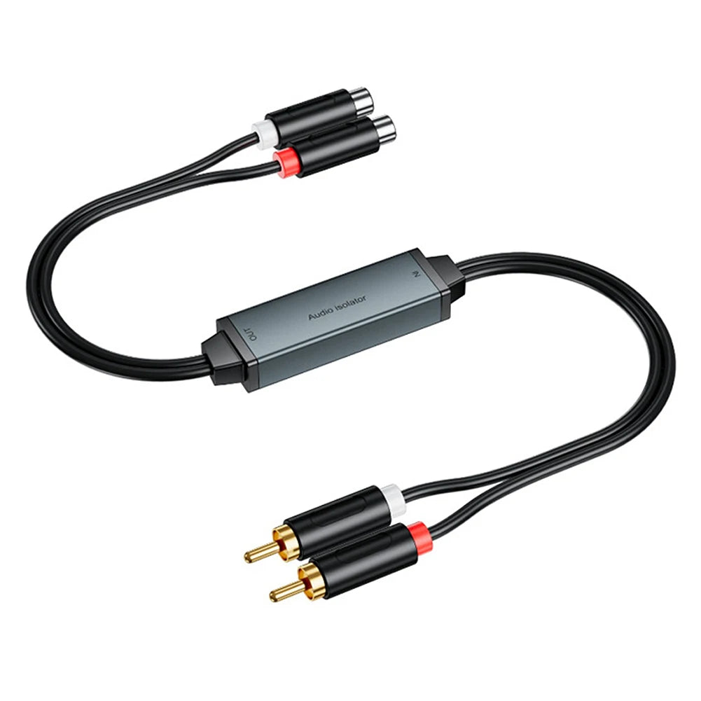 RCA Audio Ground Loop Isolator – 3.5mm Noise Filter Adapter