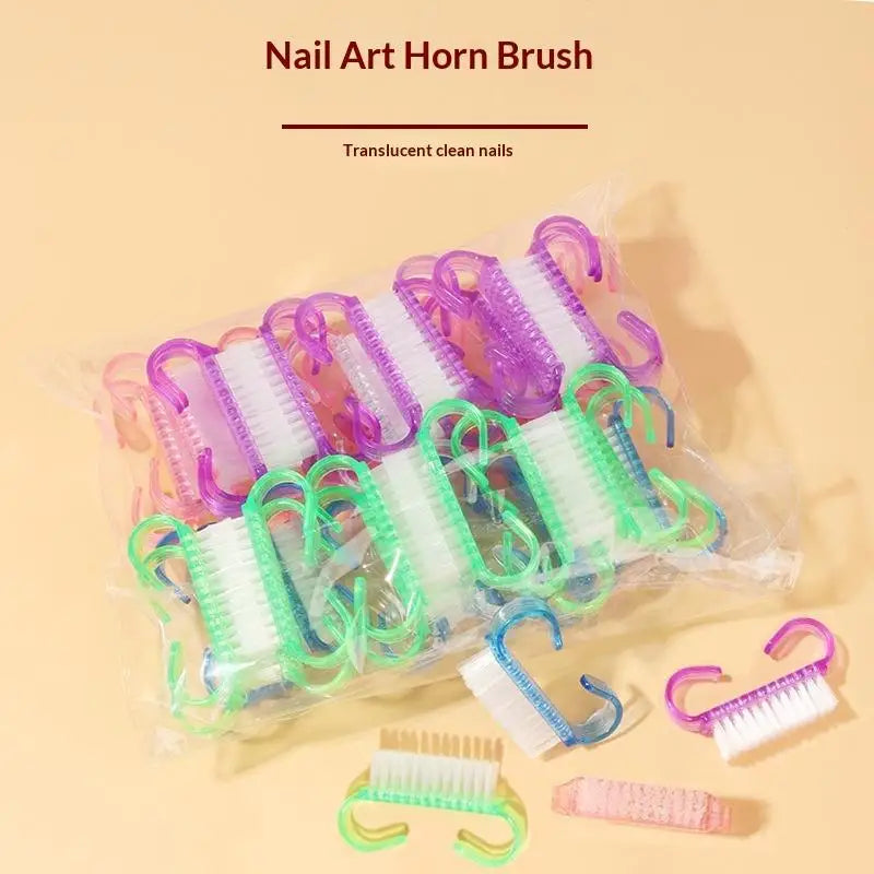 5Pcs Acrylic Nail Art Brush Set, Soft Plastic Dust Cleaning Brushes for Removing Nail Powder and Residues Oasis Select