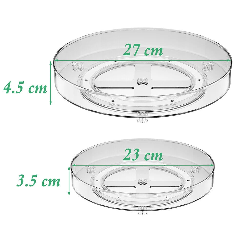 Lazy Susan Turntable Organiser,Turntable Fridge Organiser 23 cm 27 cm Spice Rack Rotatable for Kitchen Cabinet Refrigerator Oasis Select
