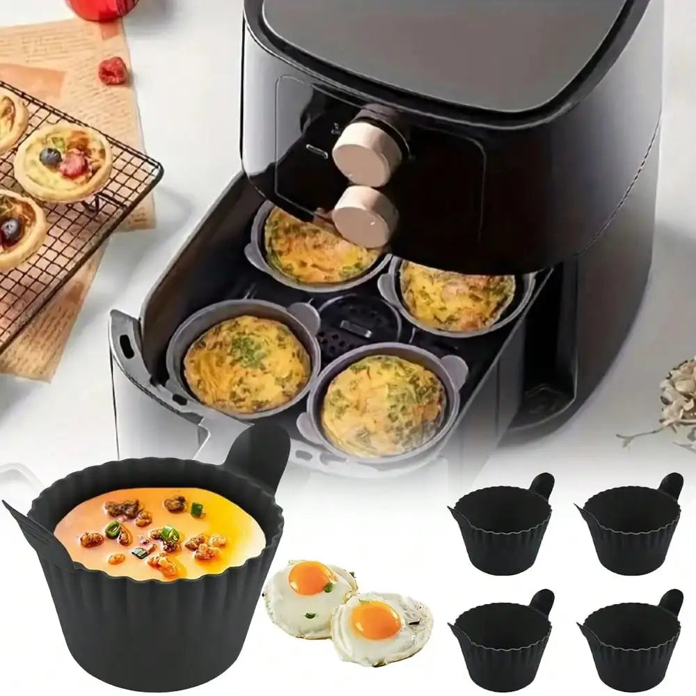 Reusable Silicone Air Fryer Liners and Baking Cups Accessories for Eggs Cakes Meatballs Non-Stick Kitchen Baking Tools Oasis Select