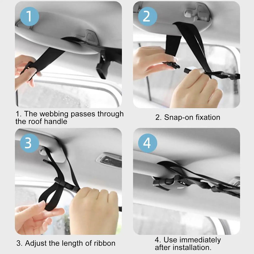Portable Car Clothes Hanger Rope Large-Bearing Car Clothesline Adjustable Clothes Storage Hanger for Traveling Clothesline Oasis Select