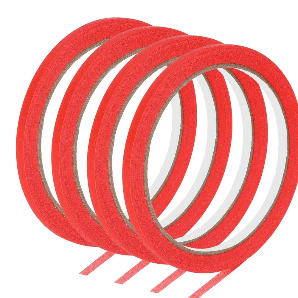 3/6pcs red paper Masking Tape Painters Bulk Craft Tape for Wall Painting Labeling Car Painting Home DIY Flower Crafts Decoration Oasis Select